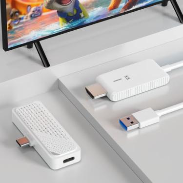 Imagem de Rocketek Transmissor e receptor HDMI sem fio tipo C, Plug & Play, entrada de decodificação ultra 4K 1080p a 60Hz, 50M 5G + 2,4G e áudio para iPhone 17/16/15/iPad/tablet/laptop/PC para monitor/projetor
