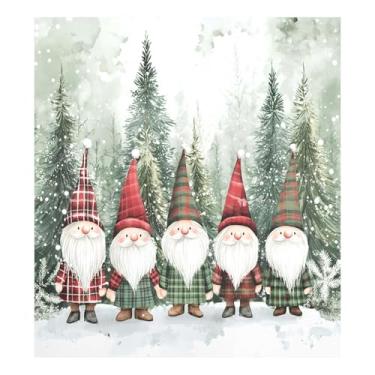 Imagem de CEBUGI Gnomos de Natal capa de ímã de lava-louças decorativa para lava-louças 58 x 66 cm decalque de painel de geladeira para decoração de cozinha doméstica