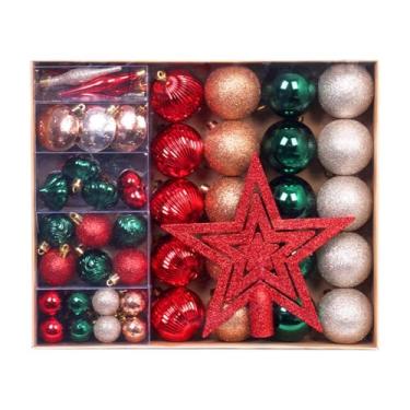 Imagem de Sclmgo Bolas de Natal, Enfeites para Árvore de Natal, Lembrancinhas para Festas, Decorações Práticas para Árvore de Natal No Escritório E Eventos, Vermelho Verde Marrom, Tamanho real