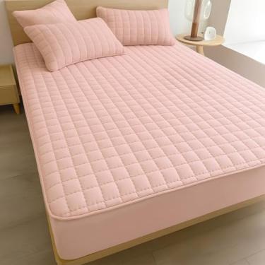 Imagem de Capa Impermeável Protetora Com Elástico Colchão Cama Solteiro Casal Queen e King Matelado (Rosê,Queen)