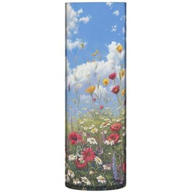 Imagem de Flores da primavera, jardim, cilindro, vasos de flores para buquê, vaso de plástico grande, fofo, exclusivo, decoração de flores modernas, 30 cm x 9,9 cm