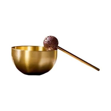 Imagem de Conjunto De Tigela Tibetana De Cobre Artesanal Com Martelo E Bola Para