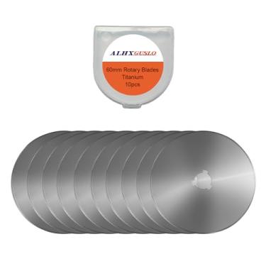 Imagem de Lâminas de corte rotativo, lâminas de substituição de 60 mm, pacote com 10, serve para Fiskars, OLFA, Martelli, Dremel, Truecut, DAFA, refil de lâminas de corte de tecido para Quilting Scrapbooking,