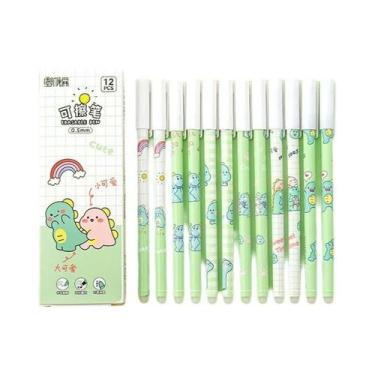 Imagem de Caneta Gel Azul Apagável 0.5mm Ponta Fina Pacote Com 12 Para Estudante