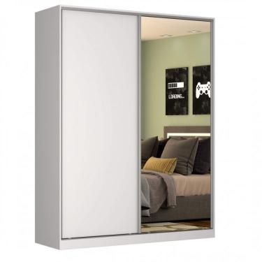 Imagem de Guarda Roupa Solteiro com Espelho 2 Portas 3 Gavetas Rc 2003 Nova Mobile Branco