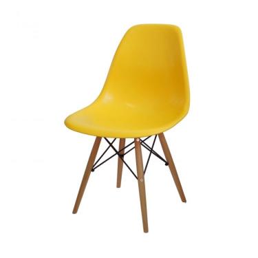 Imagem de Conjunto 2 Cadeiras Eames Dkr Base Madeira Or Design Amarela