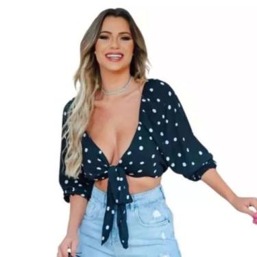 Imagem de Cropped Ciganinha Blogueira Decote Blusinha Top Moda - Josy, Cropped p