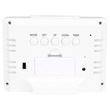 Imagem de Despertador Digital LCD com Tela Grande Exibição de Temperatura Data e Semana Plástico Ecológico Visão Noturna Não Cegante Estilo Decoração Residencia