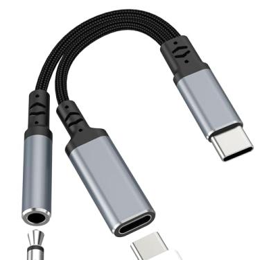 Imagem de Adaptador de fone de ouvido USB C (2 em 1) divisor de áudio auxiliar para iPhone 17 16 15 Pro Max 3,5 mm para carregador de cabo tipo C compatível com Samsung Galaxy S25 S24 S23 cabo dongle com fio