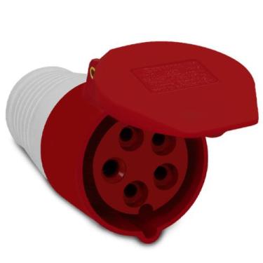 Imagem de Plugue Tomada Industrial Pendente 225 3P+N+T 380V 32A Vermelho - Sibra