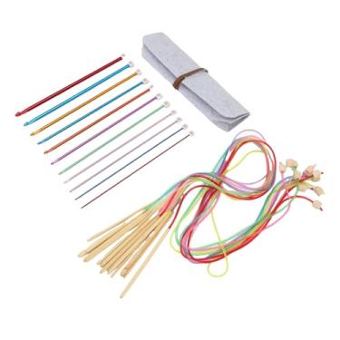 Imagem de Fabater Conjunto de Ganchos de crochê de Alumínio para Iniciantes Com Bolsa de Armazenamento de Feltro para Ferramentas de tricô, 11 Peças de Ganchos de crochê, 12 Peças de Agulhas de tricô para Iniciantes e Especialistas