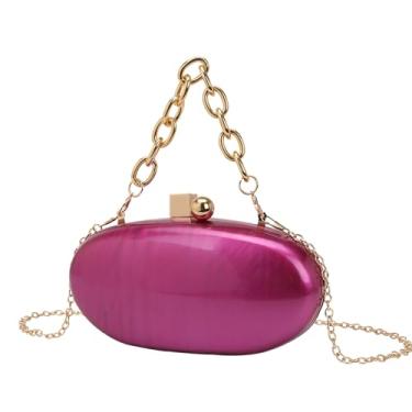 Imagem de BUDAY Bolsas femininas de acrílico, bolsas carteiro de ombro de corrente elegantes bolsas para telefone, Rosa, One Size