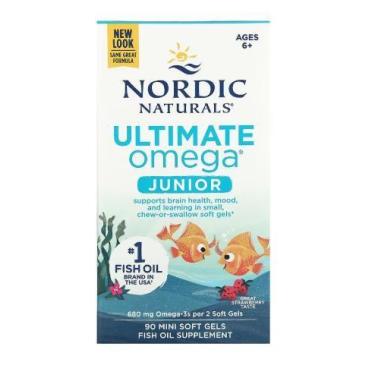 Imagem de Ultimate Omega Junior, Morango, 90 Minicápsulas Softgel Nordic Natural