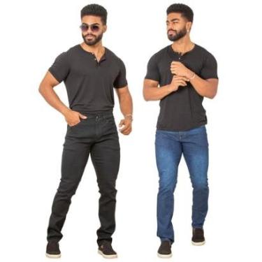 Imagem de Kit 2 Calças Jeans Slim Fit Masculina Elastano Boen Jeans-Masculino