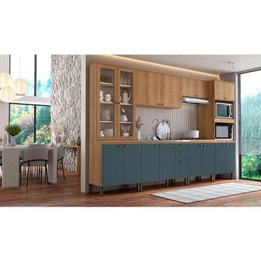 Imagem de Cozinha Modulada Finesse Ambiente Composição 19 Capuccino Azul- Thb
