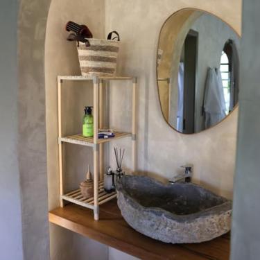 Imagem de Nabrise, Estante Decorativa Lavabo Média Multiuso em Madeira com 3 Prateleiras de Encaixe 2053