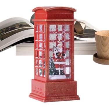 Imagem de Lanterna de Natal, Globos de Neve de Natal - Lanterna brilhante de cabine telefônica de Natal,Ornamento de festival, peça central de mesa, lanterna decorativa de água iluminada para festival de Natal