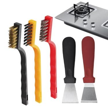 Imagem de Escova de limpeza de cozinha, ferramenta de limpeza de fendas | Conjunto de escovas de limpeza Purificador de cozinha multifuncional - Suprimentos de limpeza profunda, escova de cozinha, raspador de f