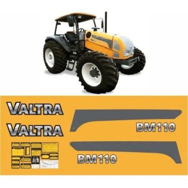 Imagem de Kit Adesivos Faixa Compatível Trator Valtra Bm110+ Etiquetas - ORAJET