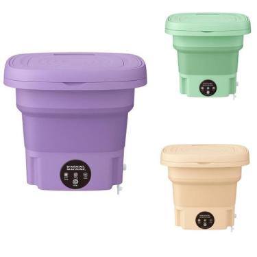 Imagem de Lavadora Portátil Dobrável 8L Ideal Para Roupas de Bebê e Uso Diário e