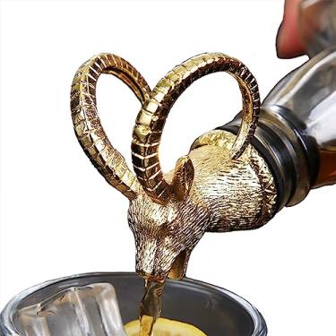 Imagem de Decantador de Vinho Aerador Animal Metal Tapão Garrafa Whiskey com Borracha Silicone Decoração Retrô Liga Zinco Premium