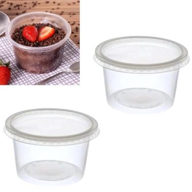 Imagem de Pote 250ml Plástico Redondo para Micro-ondas Frezzer com Tampa Resistente Sem BPA Não Tóxico Ideal para Bolo no Pote Reutilizável 48 Unidades