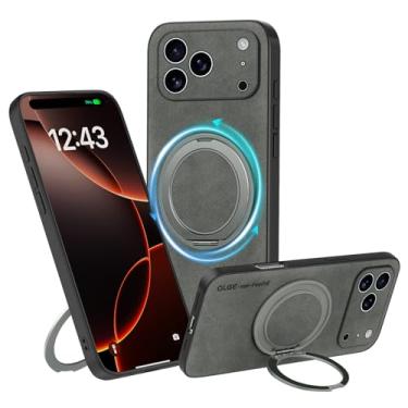 Imagem de MCFANCE Capa com suporte magnético para iPhone 17 Pro Max, compatível com MagSafe, [antiderrapante, resistente a manchas e impressões digitais] [proteção da câmera] capa de celular antiarranhões, 17,5