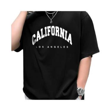 Imagem de Camiseta Masculina plus Size De Verão Em Algodão Casual Com Caimento S
