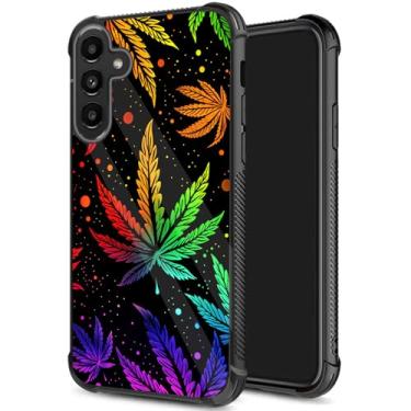 Imagem de JHYYTUJTYP Capa para Galaxy S25 FE, textura de pneu antiderrapante, capa protetora de TPU macio à prova de choque e antiarranhões para Samsung Galaxy S25 FE 6,7 polegadas 2025, folha de erva daninha