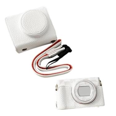 Imagem de Vroomoto Capa protetora portátil para câmera, estilo retrô, bolsa de transporte com alça de ombro inferior de abertura para câmera ZV 1M2