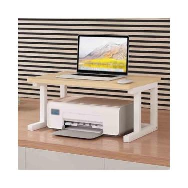 Imagem de Rack de armazenamento multifuncional de escritório para ampliar e ampliar impressoras de mesa de escritório em pé para mesa de impressora de organização (amarelo)