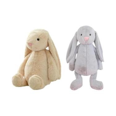 Imagem de Coelho De Pelúcia Rosa Tímido Para Crianças, Brinquedo Calmante Para D