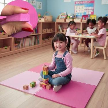 Imagem de Kit 6 Placas Tatame Tapete Tapetinho Piso EVA 50X50X1cm 10mm Espessura