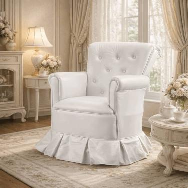 Imagem de Poltrona Amamentação Descanso Balanço Confortável Quarto Cadeira Sala Leitura Corino