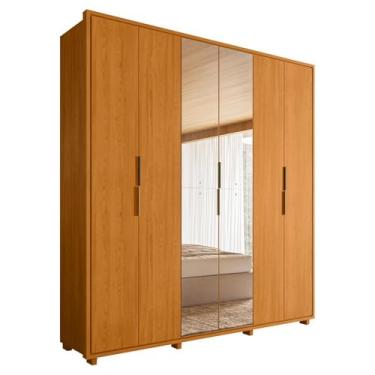 Imagem de Guarda Roupa Casal Matisse 6 Portas Com Espelho Mdf 210 cm Cinamomo Madetec