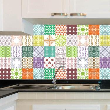 Imagem de Adesivo de Azulejo - Ladrilho Hidráulico - 20cm x 20cm - 24un - 075Azm