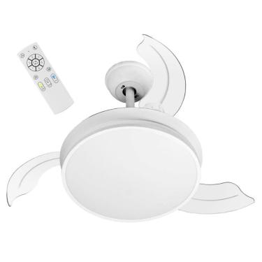 Imagem de Ventilador de Teto Retrátil 3 Pás 55W LED 3 Cores Com Controle Remoto Venti Delta