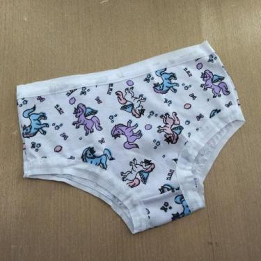 Imagem de Calcinha Infantil Algodão Anti Marcas Cor:Viés Branco/Estampas Variada