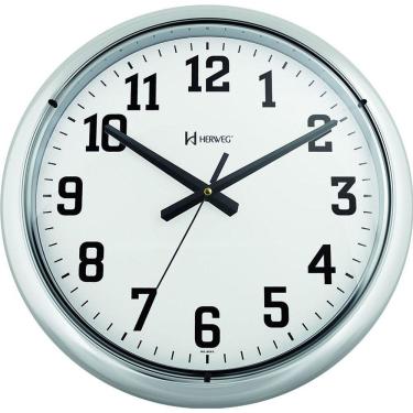 Imagem de Relógio Parede 40cm Grande Cromado Metalizado Espelhado 6128 Prata