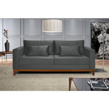 Imagem de Sofá Bahamas 1,70 Veludo Living Fixo Império Veludo Grafite 163