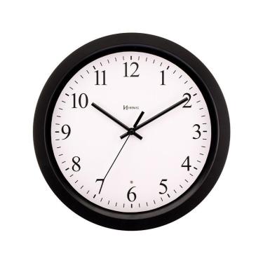 Imagem de Relógio Parede Silencioso Herweg Com Iluminação Noturna 6848 Preto