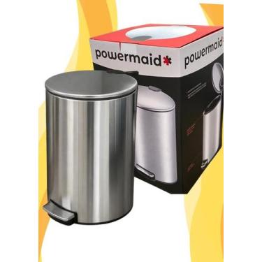 Imagem de Lixeira Inox 12L Slim Redonda com Pedal - POWERMAID