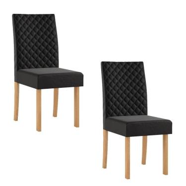 Imagem de Kit 2 Cadeiras Elegance Nuova Com Espaldar – Tecido Veludo Suede Bordado Estrutura 100% MDF – Sonetto