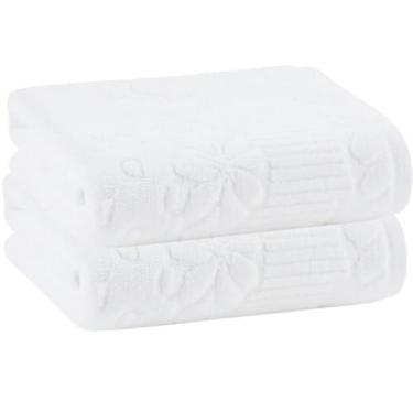 Imagem de Kit 2 Toalhas De Lavabo Buddemeyer Lollipop Veludo Branca 30x50cm