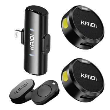 Imagem de Microfone Lapela  Redondo com Imã Sem Fio Para iPhone 8 ao 14 - KMF4-A