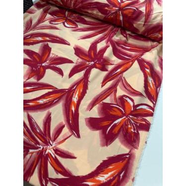 Imagem de Tecido Crepe Duna Estampado 1m x 1,46 Leve Fresquinho Para Vestidos Sa