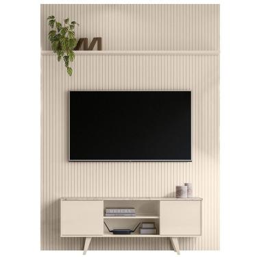 Imagem de Painel Bancada Tv 65 Polegadas 245x179 Cm Panorama Madetec Calacata Off White