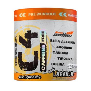 Imagem de Pré Treino New Millen Sem Cafeína C4 com Colina Pote 220g -, Laranja