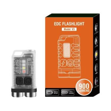Imagem de Lanterna EDC Super Brilhante De 900 Lumens V3, Luz De Chaveiro USB Tip