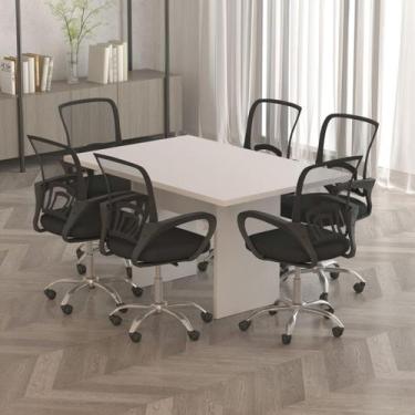 Imagem de Mesa de Escritório Reunião 136cm Multimóveis CR25337, Branco